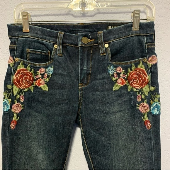 Blank NYC Distressed Floral Embroidered Skinny Jeans - Picture 4 of 10